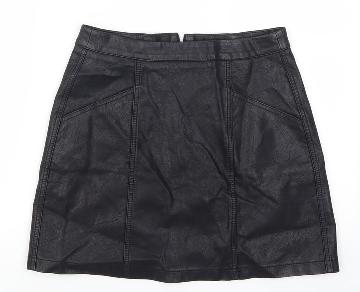 New Look Womens Black A-Line Skirt Size 8
