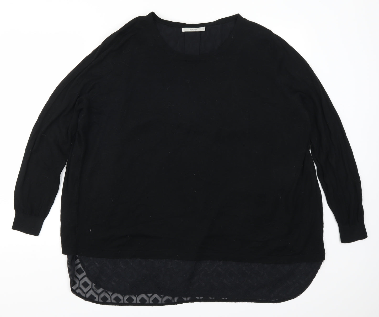George Womens Black Geometric  Pullover Jumper Size 22