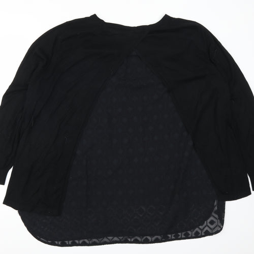 George Womens Black Geometric  Pullover Jumper Size 22