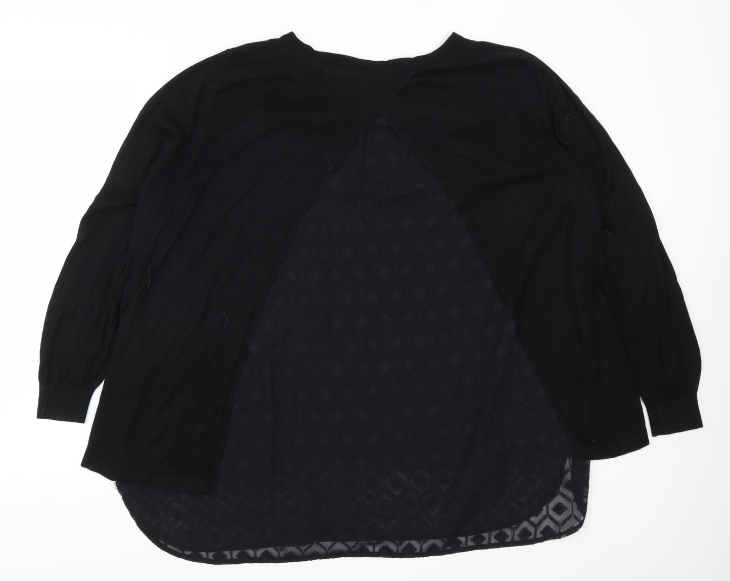 George Womens Black Geometric  Pullover Jumper Size 22