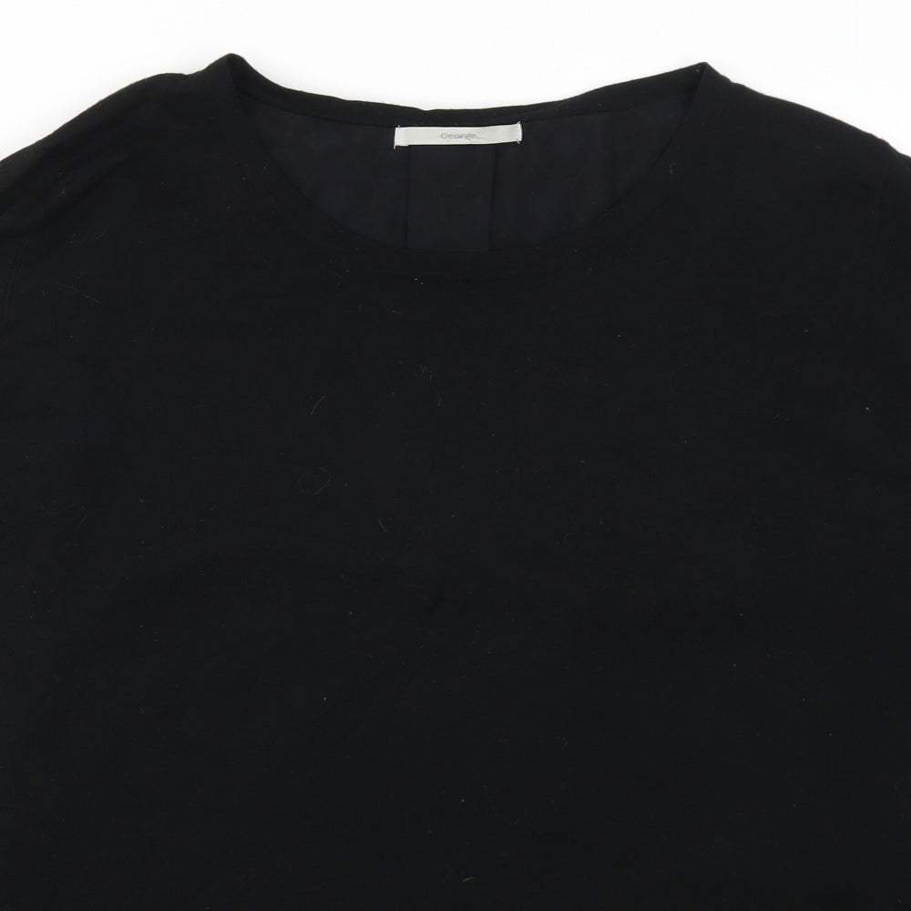 George Womens Black Geometric  Pullover Jumper Size 22