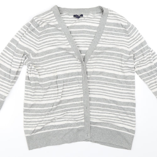 Gap Womens Grey Striped  Cardigan Jumper Size XL