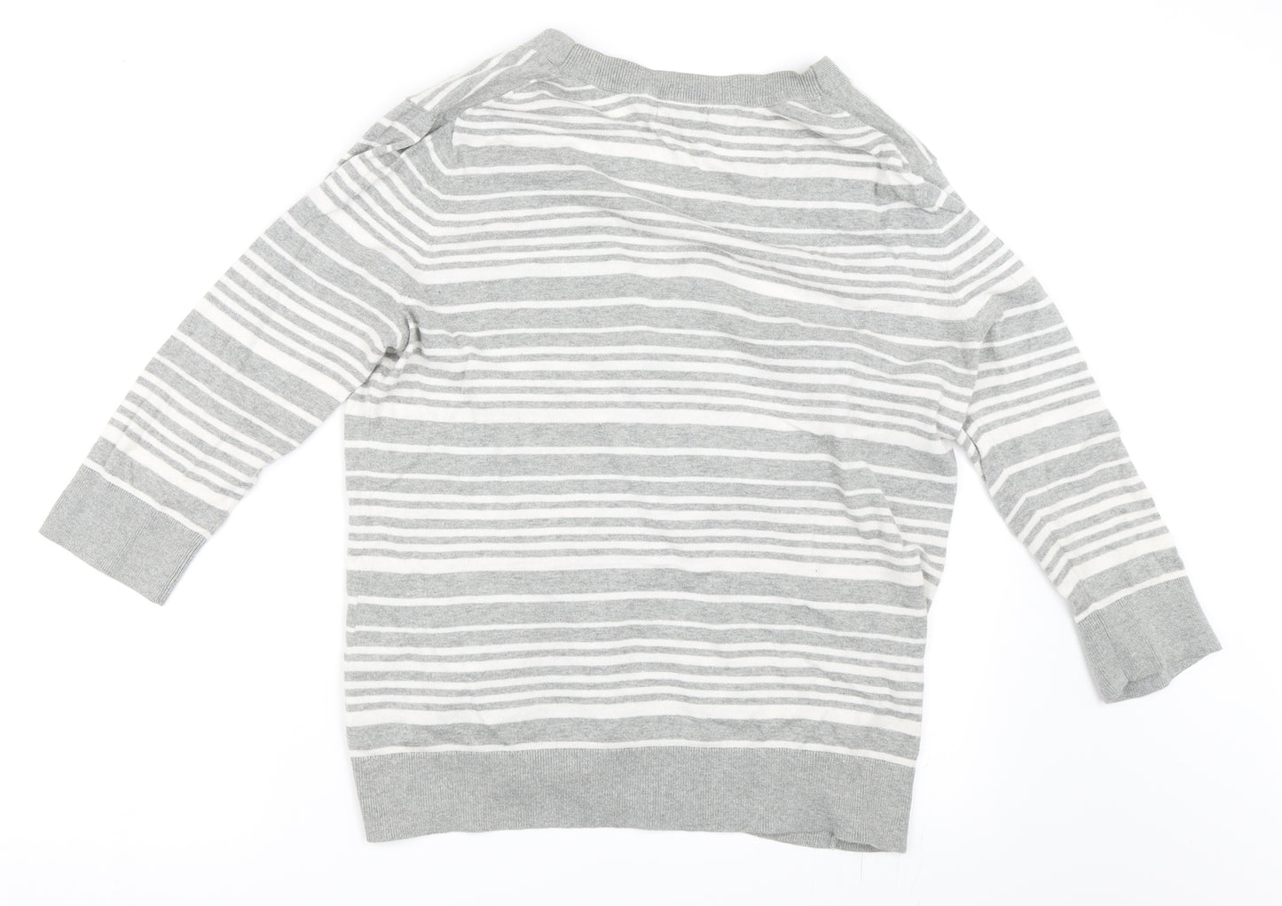 Gap Womens Grey Striped  Cardigan Jumper Size XL