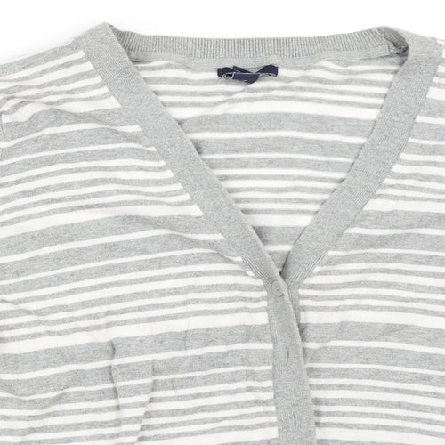 Gap Womens Grey Striped  Cardigan Jumper Size XL