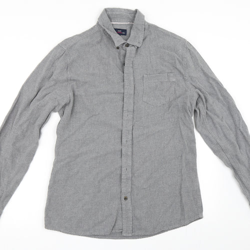 Easy Mens Grey    Button-Up Size M