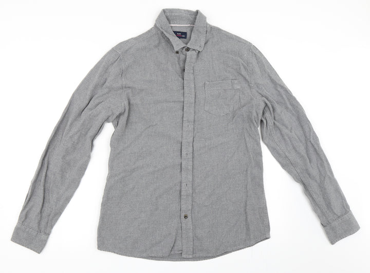 Easy Mens Grey    Button-Up Size M