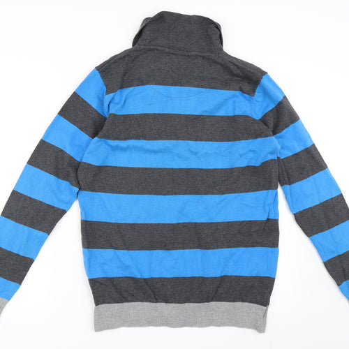 Cedar Wood State Mens Blue Striped  Pullover Jumper Size L