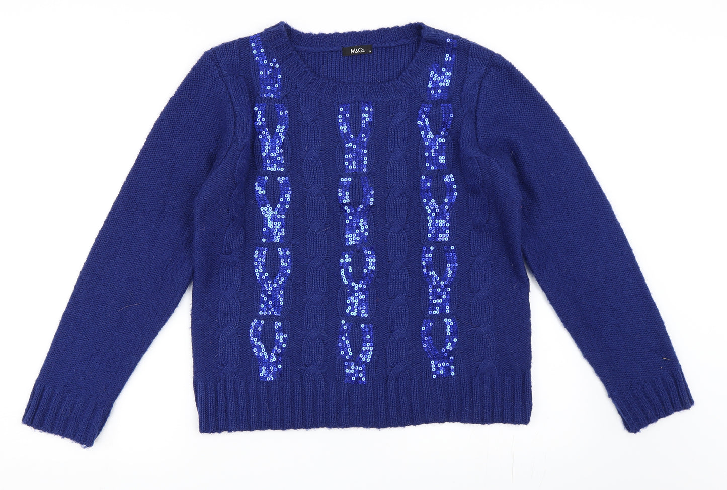 M&Co Womens Blue   Pullover Jumper Size M