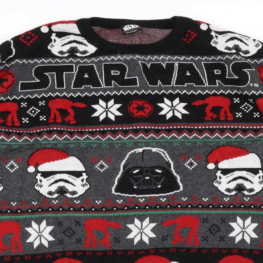 George Mens Black   Pullover Jumper Size XL  - christmas star wars