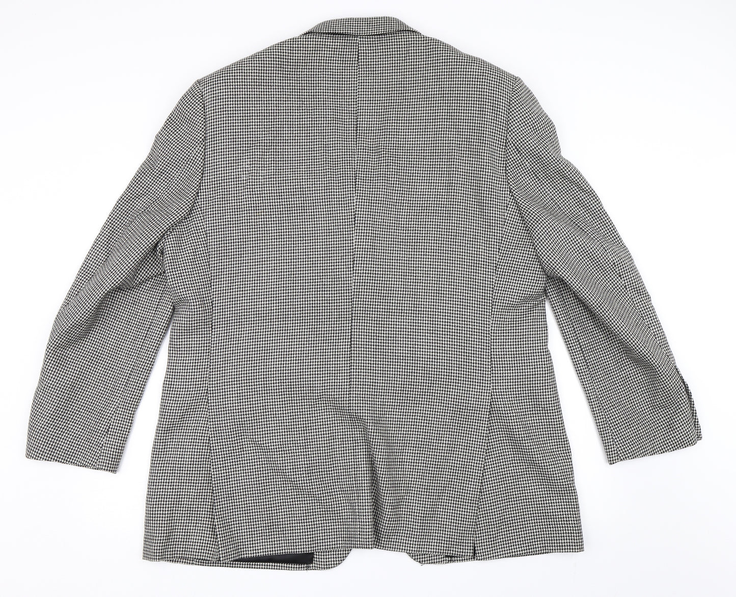 Greenwoods Mens Black Houndstooth  Jacket Blazer Size 46