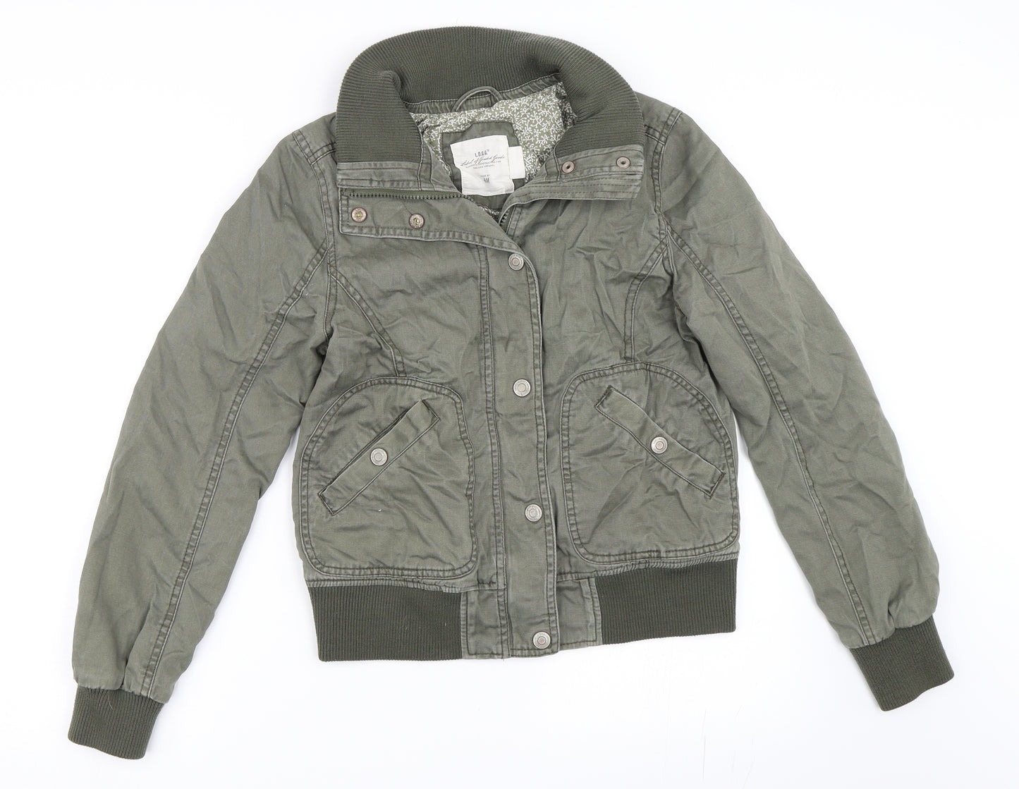 H&M Girls Green   Bomber Jacket Coat Size 13-14 Years