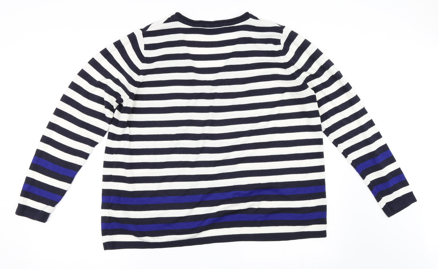 Marks and Spencer Womens Blue Striped  Pullover Jumper Size 20