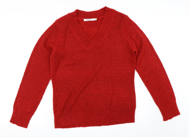 M&Co Womens Red Pullover Jumper Size XL