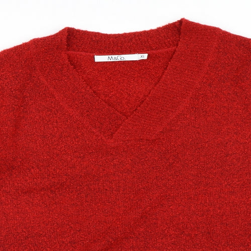 M&Co Womens Red   Pullover Jumper Size XL