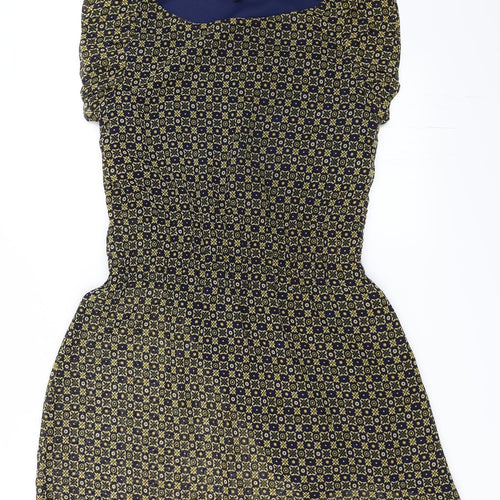 MELA LOVE LONDON Womens Blue Geometric  Shift  Size 12