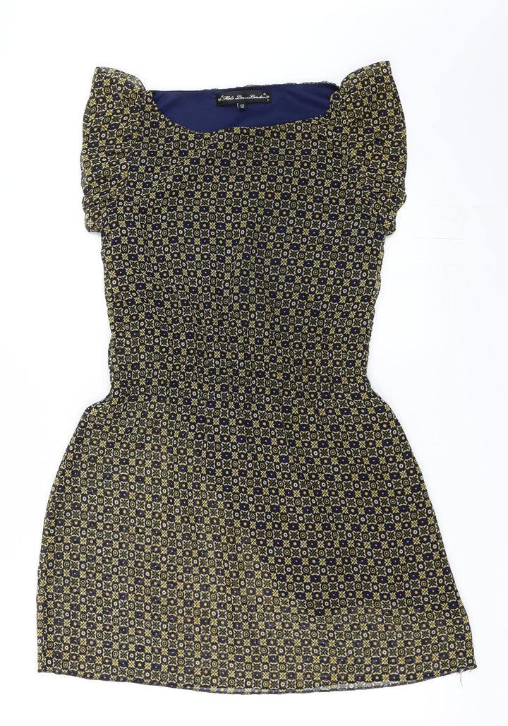 MELA LOVE LONDON Womens Blue Geometric  Shift  Size 12