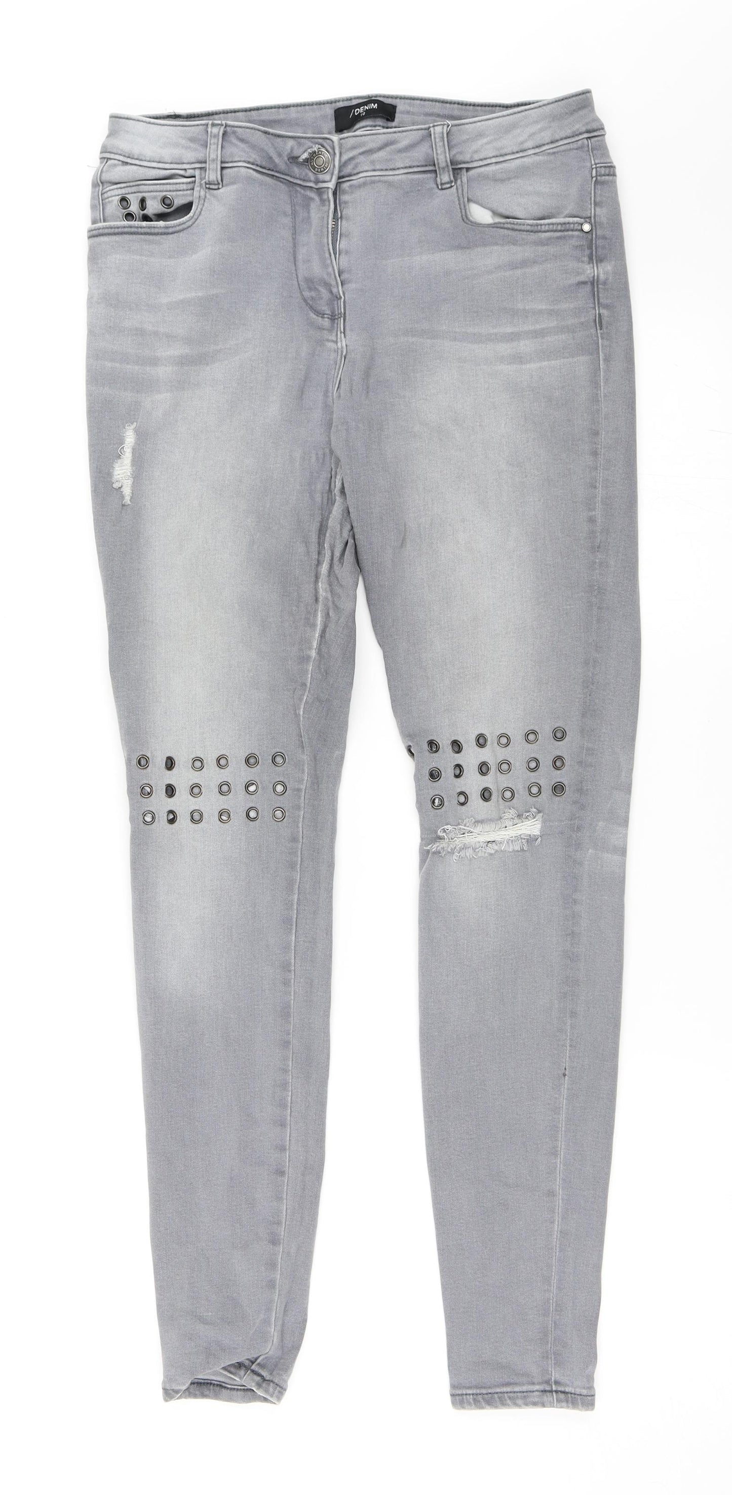Matalan Womens Grey  Denim Skinny Jeans Size 10 L29 in