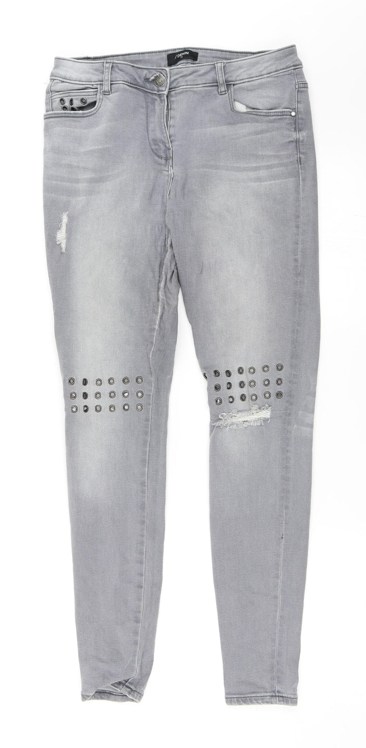 Matalan Womens Grey  Denim Skinny Jeans Size 10 L29 in