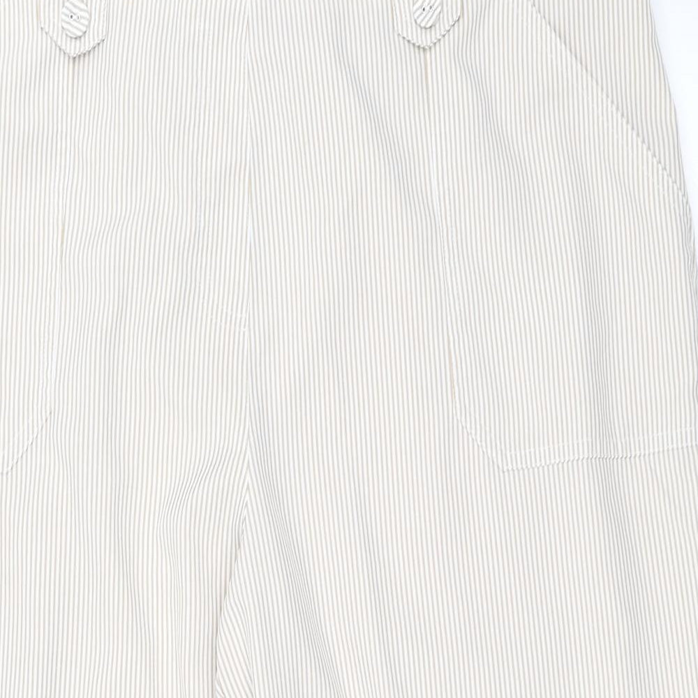 Emeliax Womens Beige Striped  Cropped Trousers Size XL L21 in
