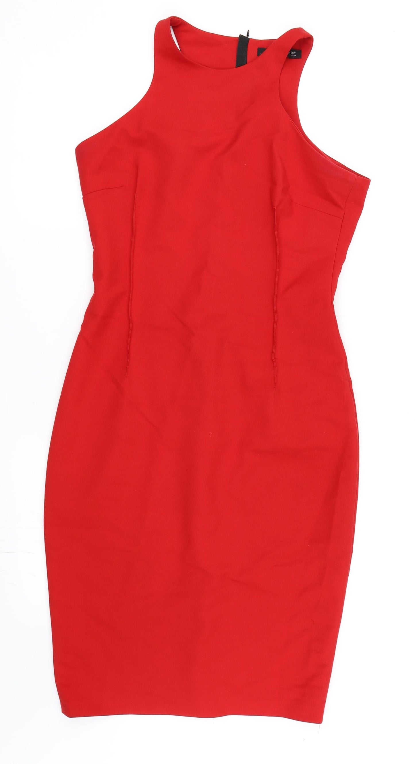 Zara Womens Red   Pencil Dress  Size M
