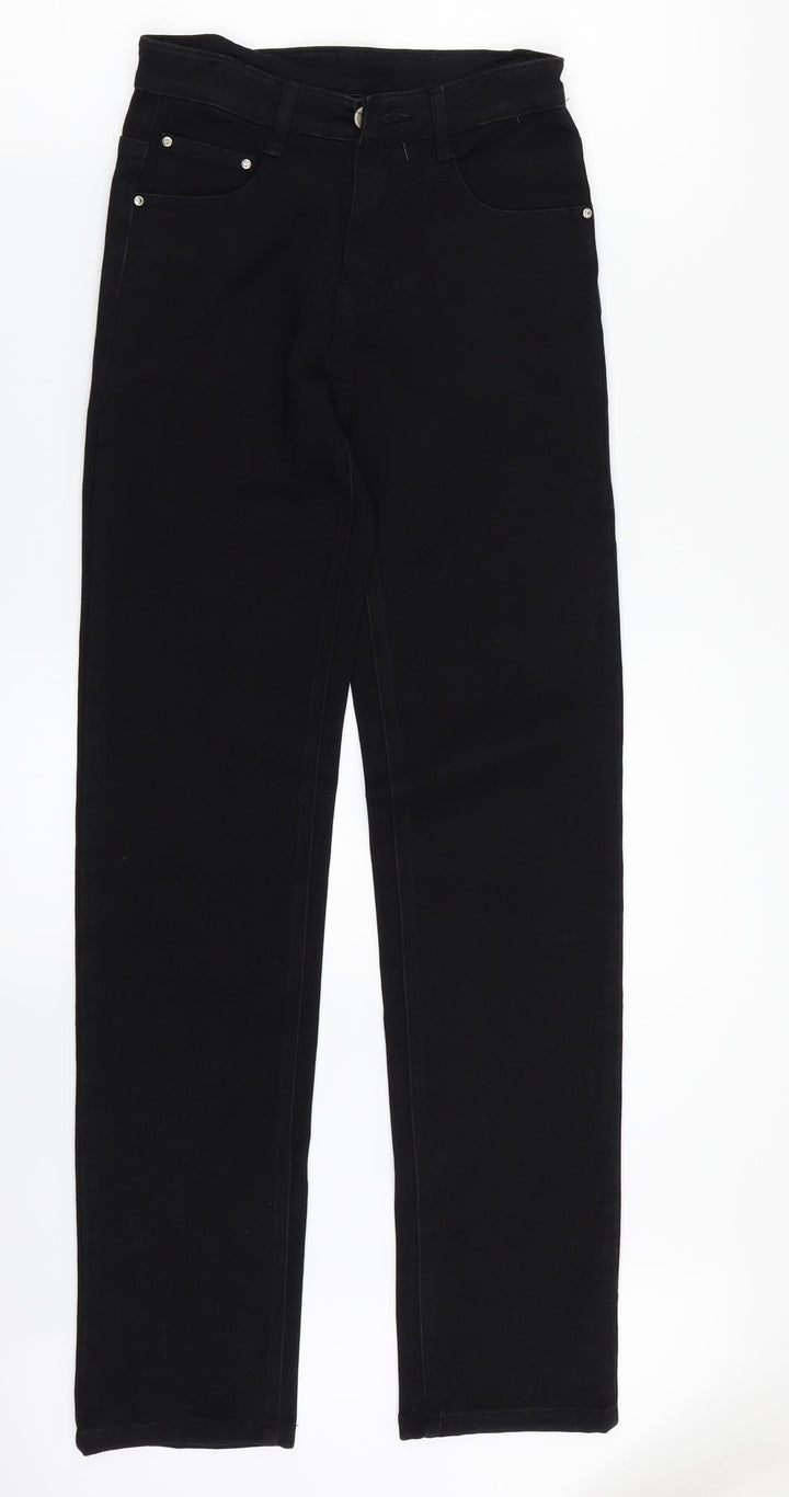 Preworn Womens Black  Denim Straight Jeans Size 8 L31 in