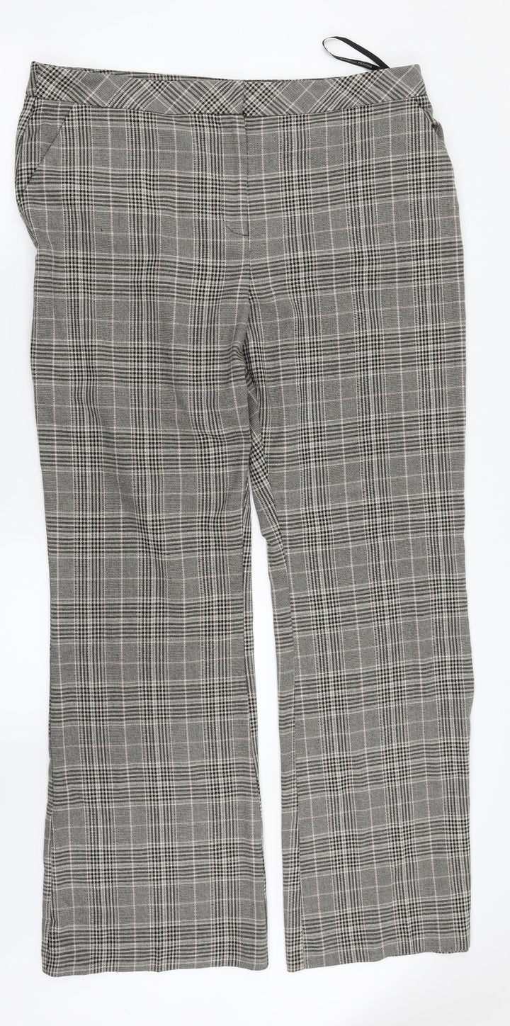 Dorothy Perkins Womens Multicoloured Check  Dress Pants Trousers Size 16 L29 in