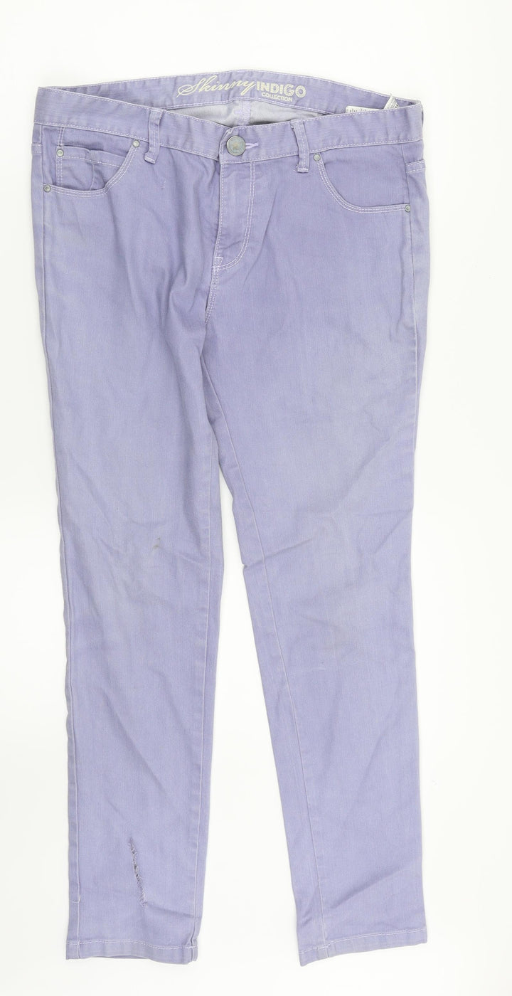M&S Womens Purple Denim Skinny Jeans Size 12 L28 in