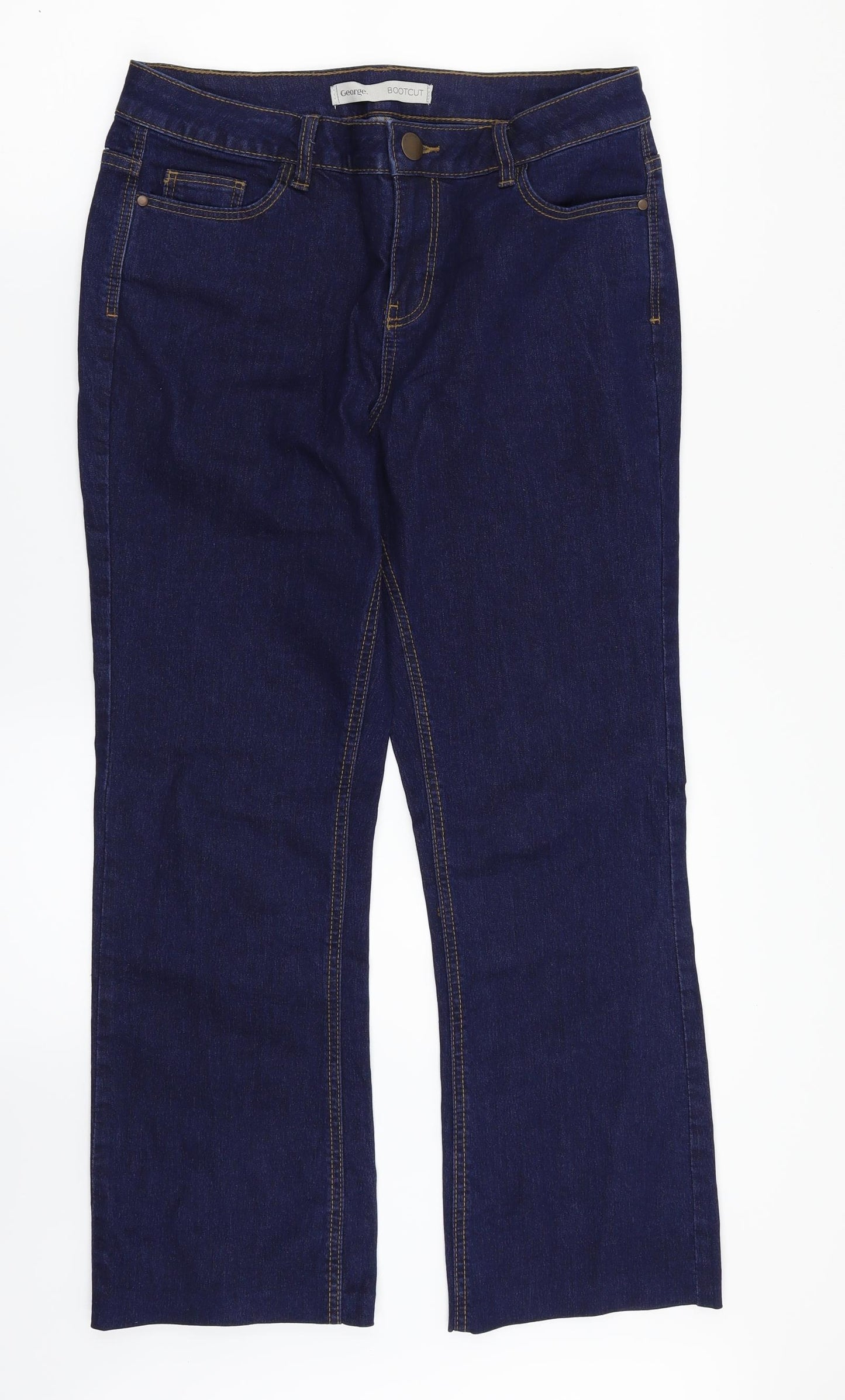 George Womens Blue  Denim Bootcut Jeans Size 12 L26 in