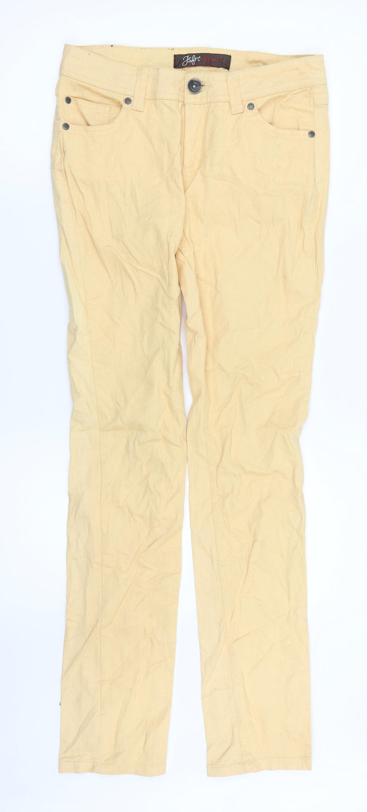 Ellos Womens Orange Denim Straight Jeans Size 8 L31 in