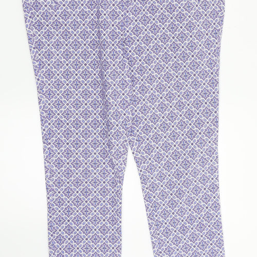 Dorothy Perkins Womens Blue Geometric  Trousers  Size 12 L24 in