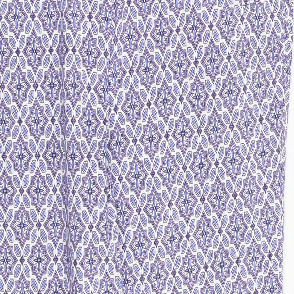 Dorothy Perkins Womens Blue Geometric  Trousers  Size 12 L24 in