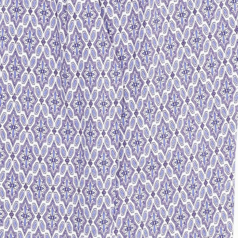 Dorothy Perkins Womens Blue Geometric  Trousers  Size 12 L24 in