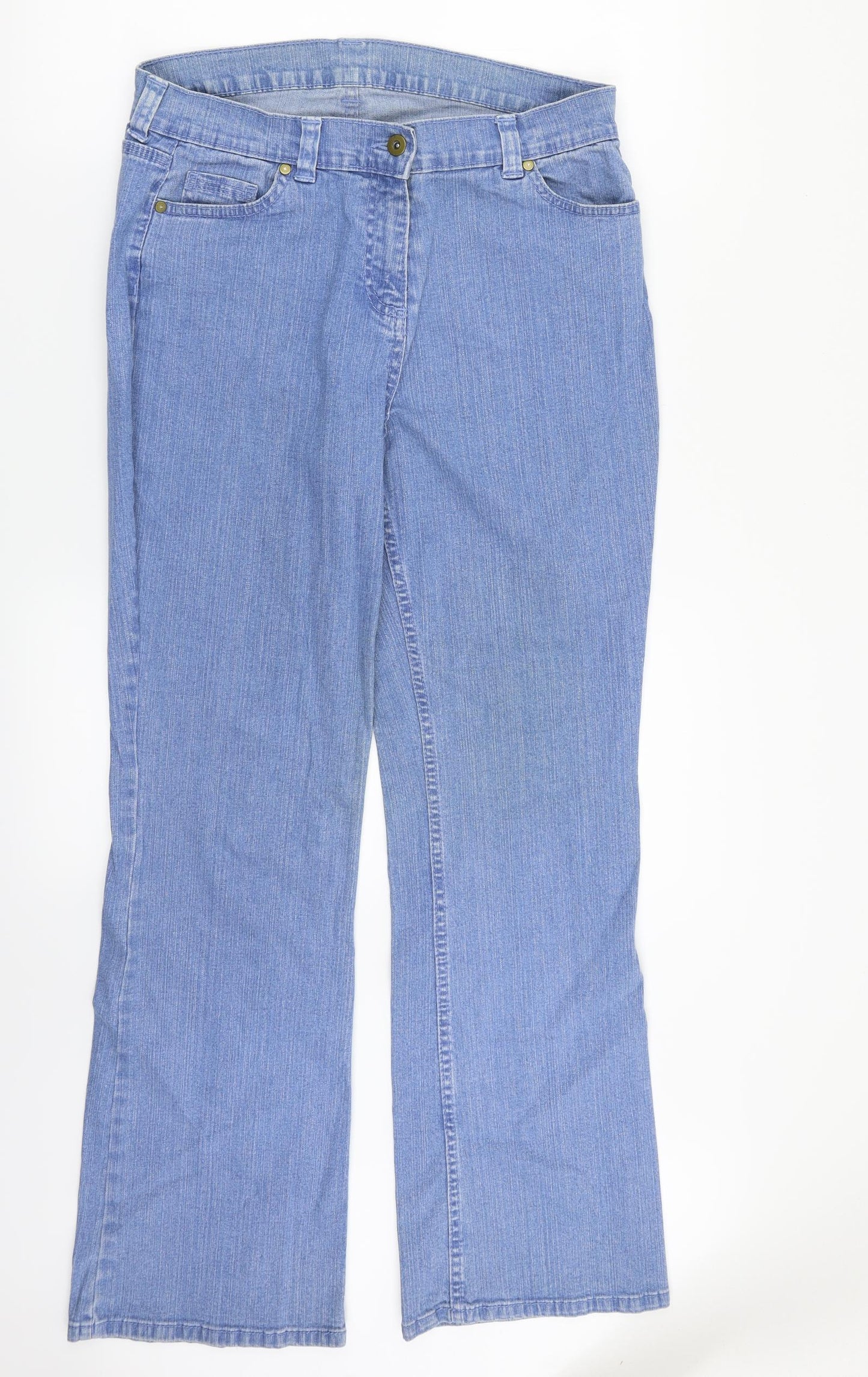 M&S Womens Blue  Denim Bootcut Jeans Size 14 L31 in