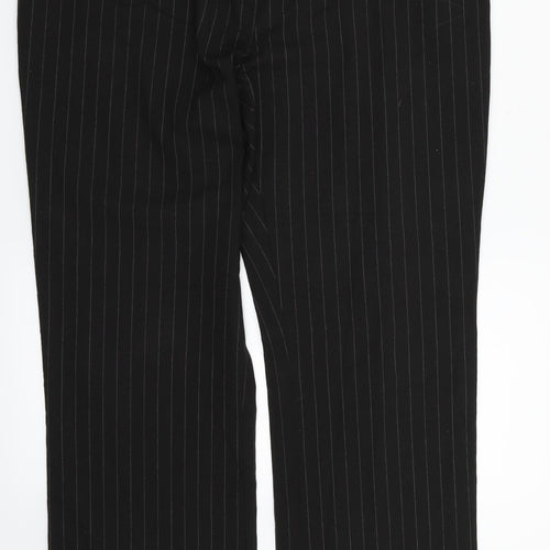 Dorothy Perkins Womens Black Striped  Dress Pants Trousers Size 12 L31 in