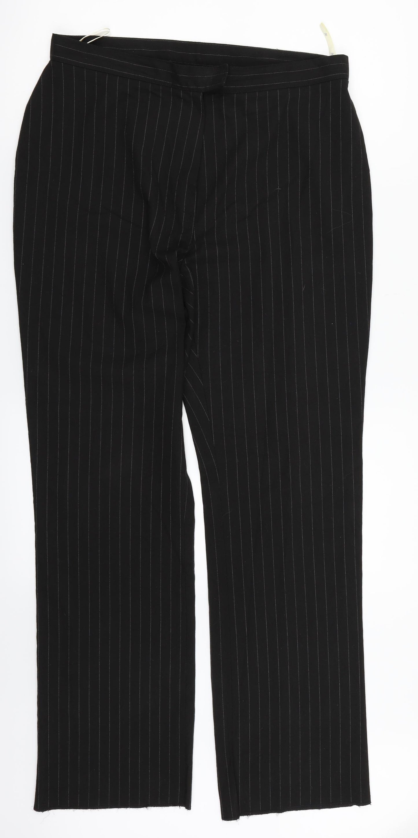 Dorothy Perkins Womens Black Striped  Dress Pants Trousers Size 12 L31 in