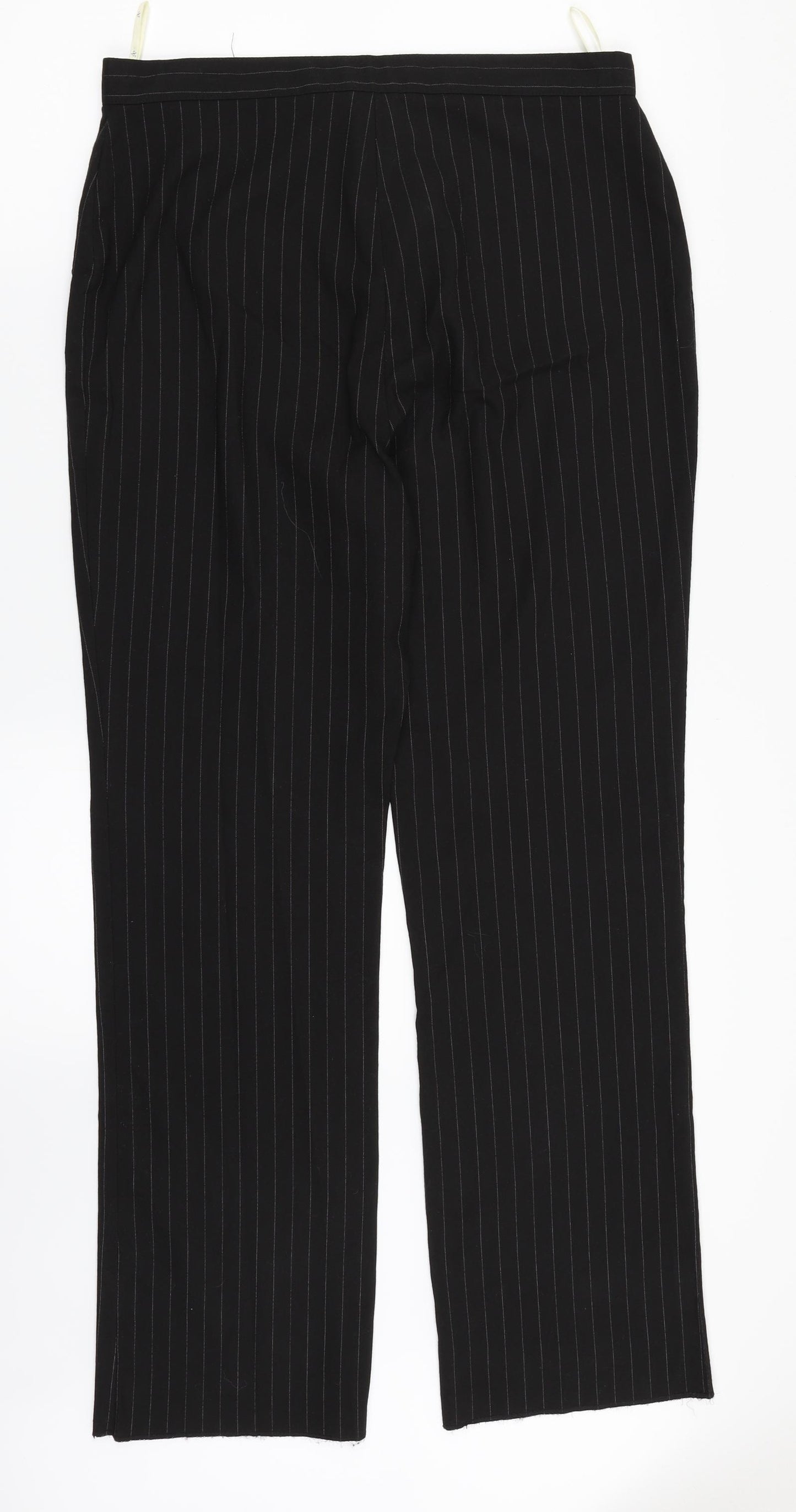 Dorothy Perkins Womens Black Striped  Dress Pants Trousers Size 12 L31 in