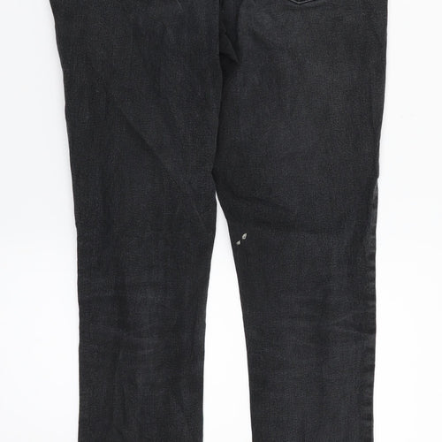 Dorothy Perkins Womens Black  Denim Straight Jeans Size 8 L30 in