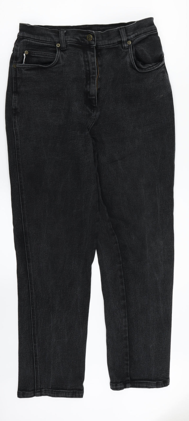 AriZona Womens Black Denim Straight Jeans Size 14 L28 in