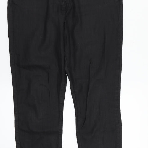 M&S Womens Black  Denim Straight Jeans Size 10 L27 in