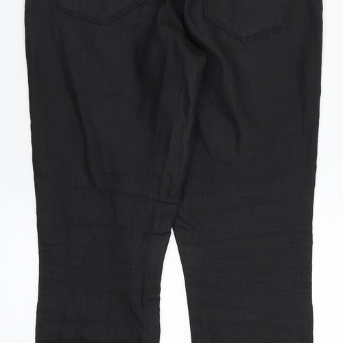 M&S Womens Black  Denim Straight Jeans Size 10 L27 in