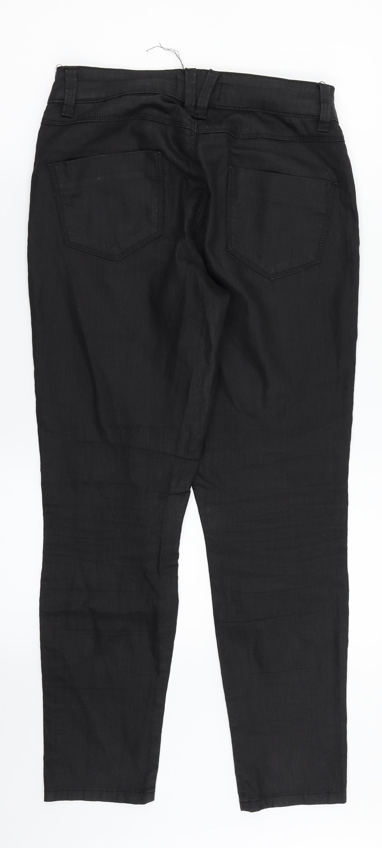 M&S Womens Black  Denim Straight Jeans Size 10 L27 in
