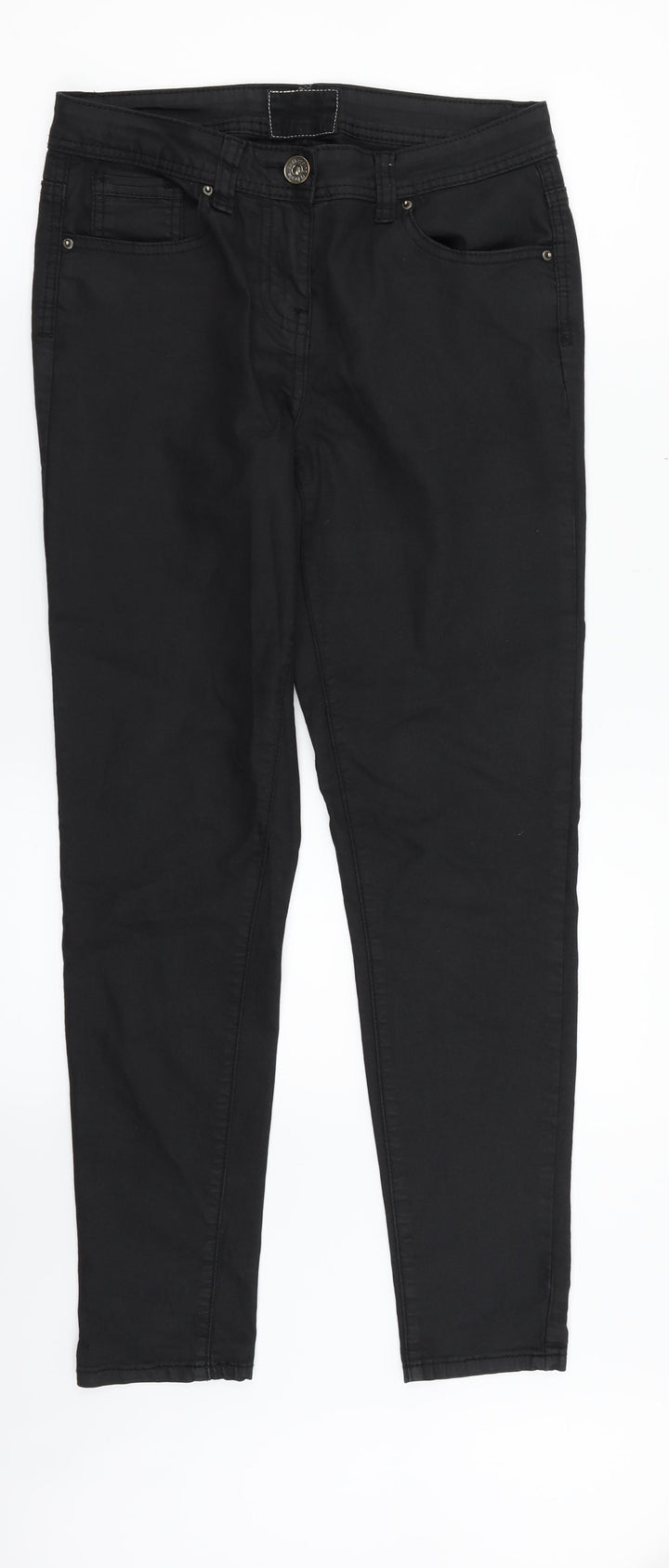 Debenhams Womens Black Denim Straight Jeans Size 10 L27 in
