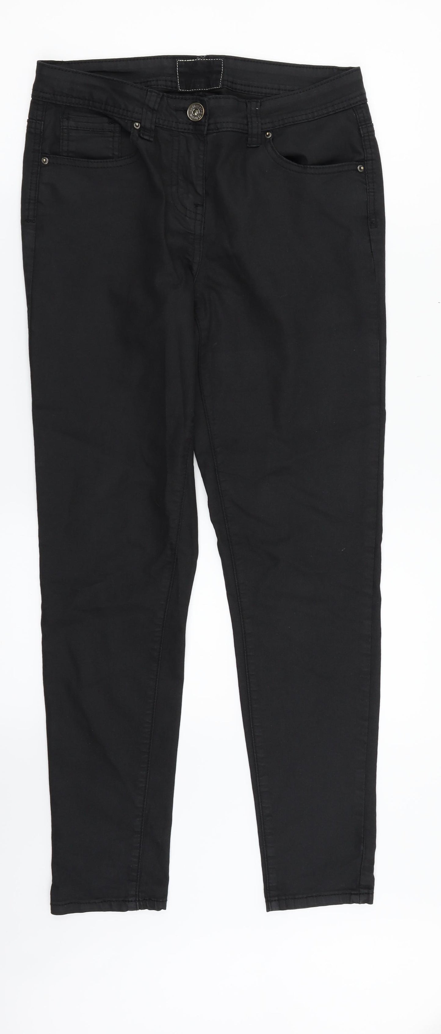 Debenhams Womens Black  Denim Straight Jeans Size 10 L27 in