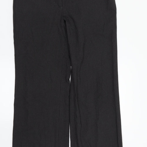 H& Womens Black Striped  Dress Pants Trousers Size 6 L29 in