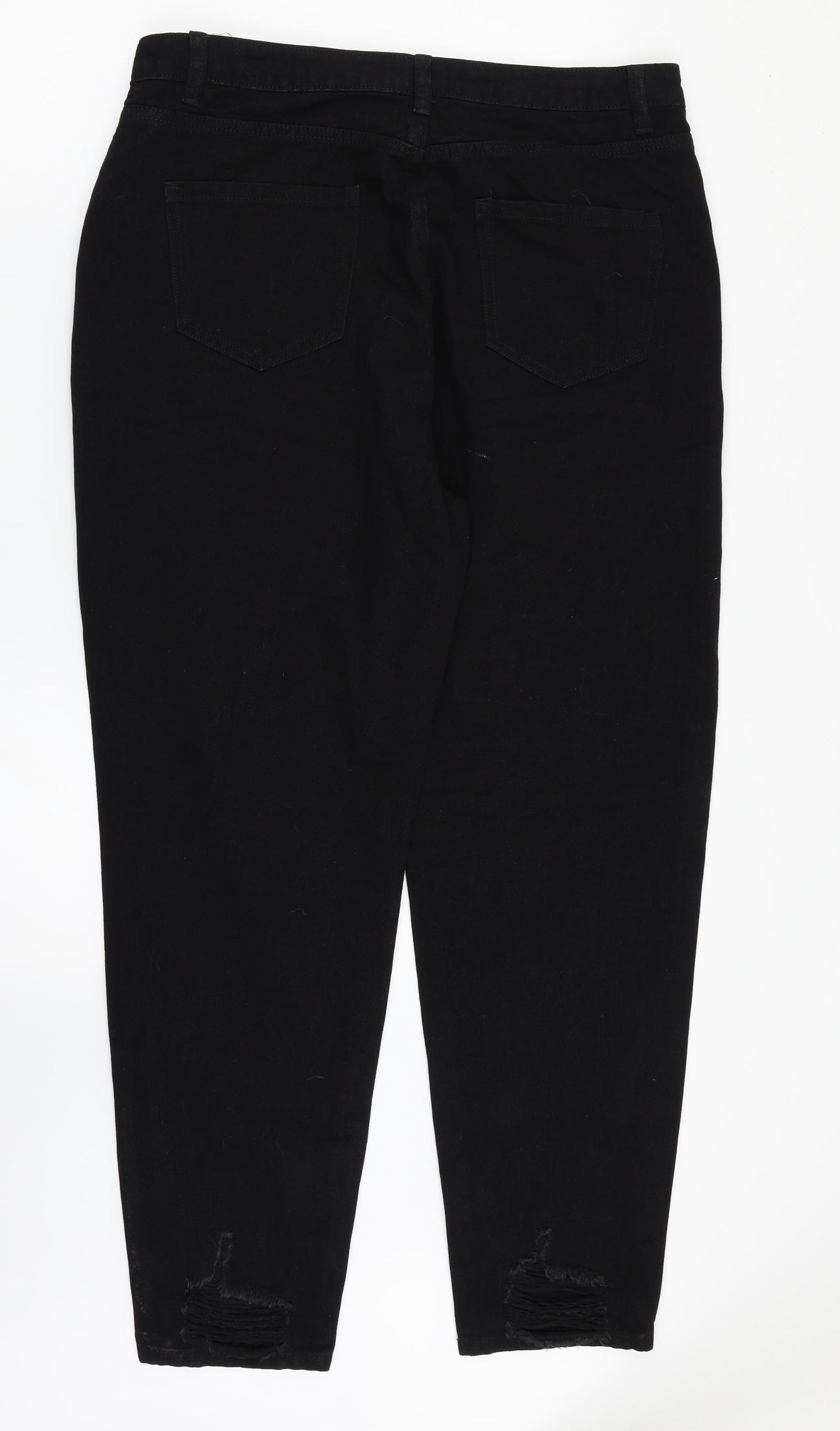 Misguided Womens Black  Denim Straight Jeans Size 16 L30 in