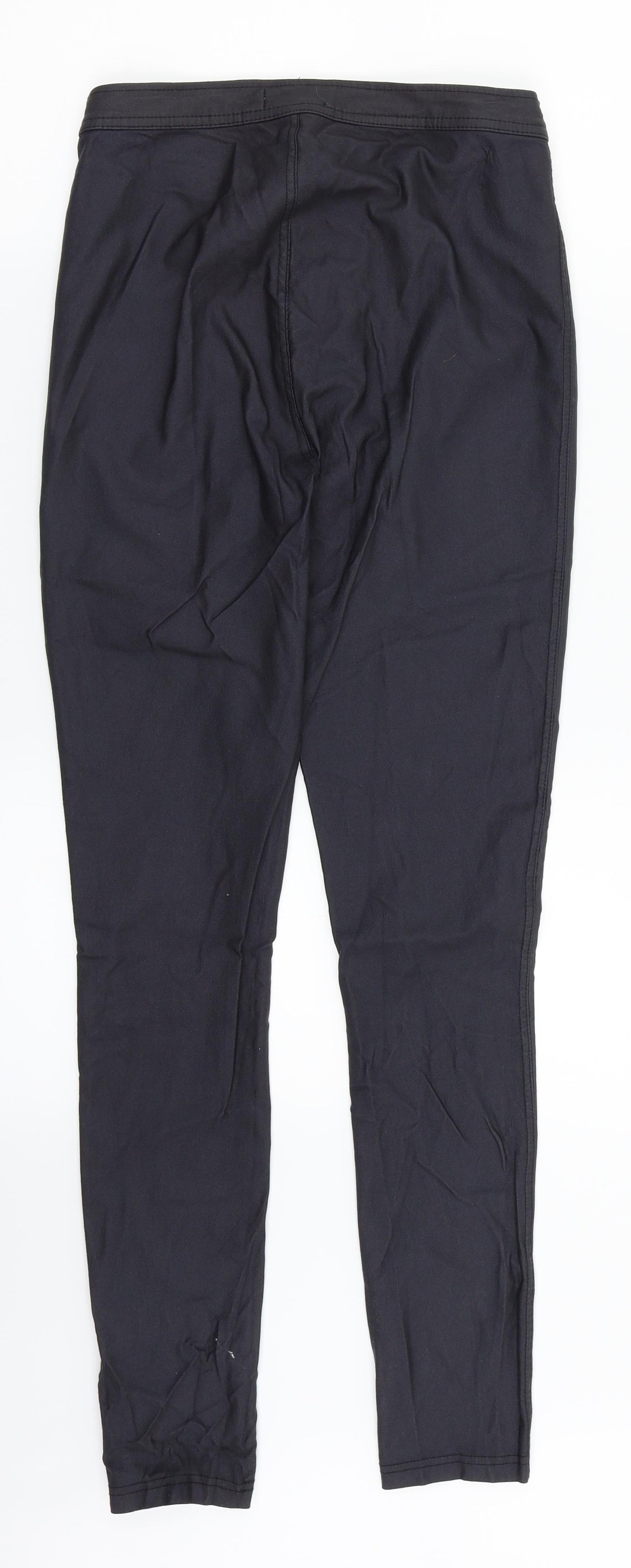 New Look Womens Grey   Trousers  Size 12 L29 in - Leather Effect