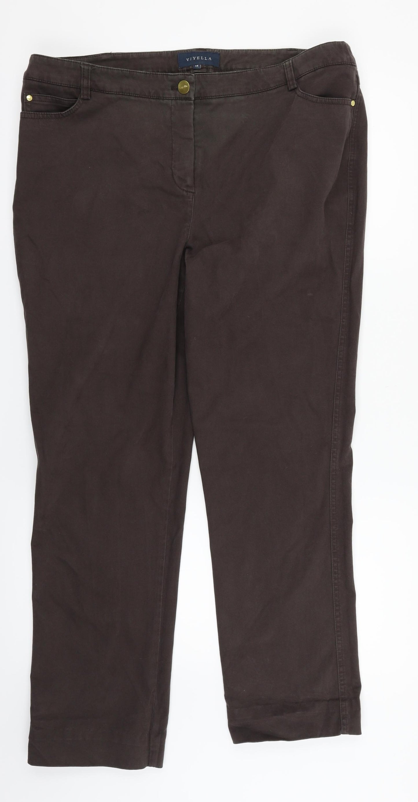 Viyella Womens Brown   Trousers  Size 14 L29 in