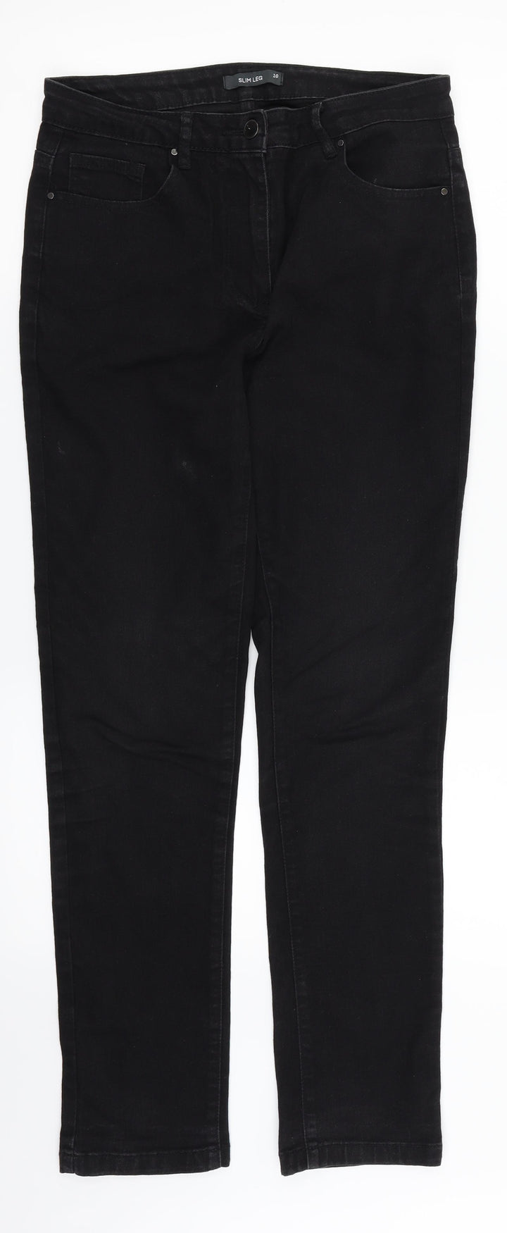Matalan Womens Black  Denim Straight Jeans Size 10 L31 in