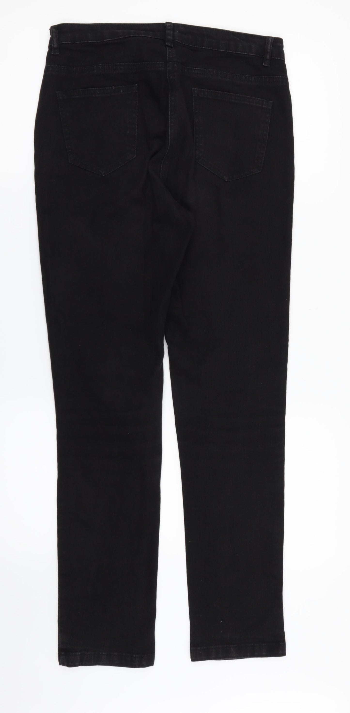 Matalan Womens Black  Denim Straight Jeans Size 10 L31 in