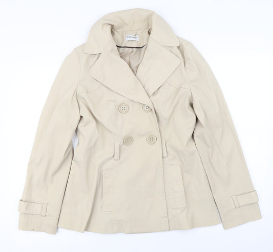 Front view of George women’s beige jacket coat, size UK 12